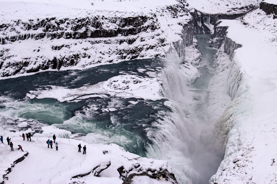 Gullfoss Waterfall in Winter